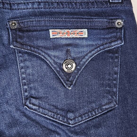 Hudson Ferris Flare Jeans Womens Dark Wash Stretch Denim Flap Pocket Low Rise 27 - Picture 11 of 16